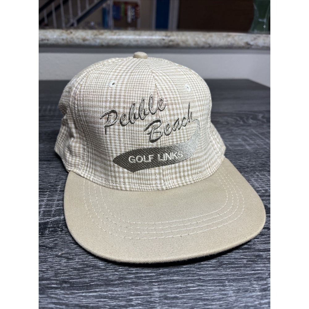 RARE ORIGINAL VINTAGE Plaid PEBBLE‎ BEACH GOLF HAT GOLF LINKS IMPERIAL HEADWEAR